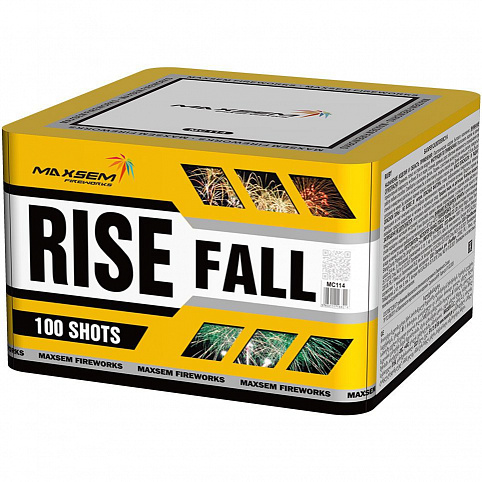 МС114 RISE FALL Батарея салютов (0,8″х100) 20м,55с